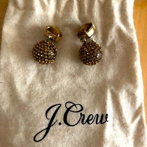 Bronze/gold crystal ball pierced gorgeous earings